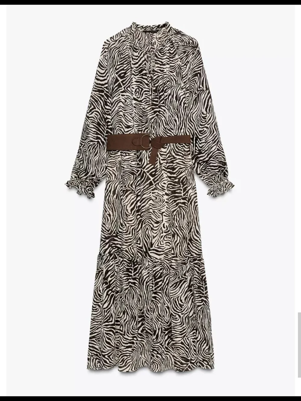 Zara Zebra-Print Maxi Dress in Cream & Black - Picture 7 of 8